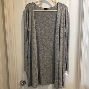 Popular 21 Lightweight Open-Front Gray Cardigan Sweater